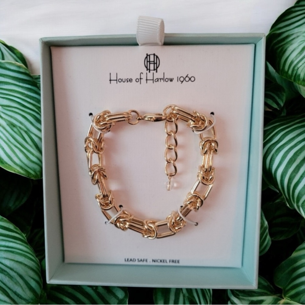 House of Harlow 1960 Gold Chain Link Bracelet